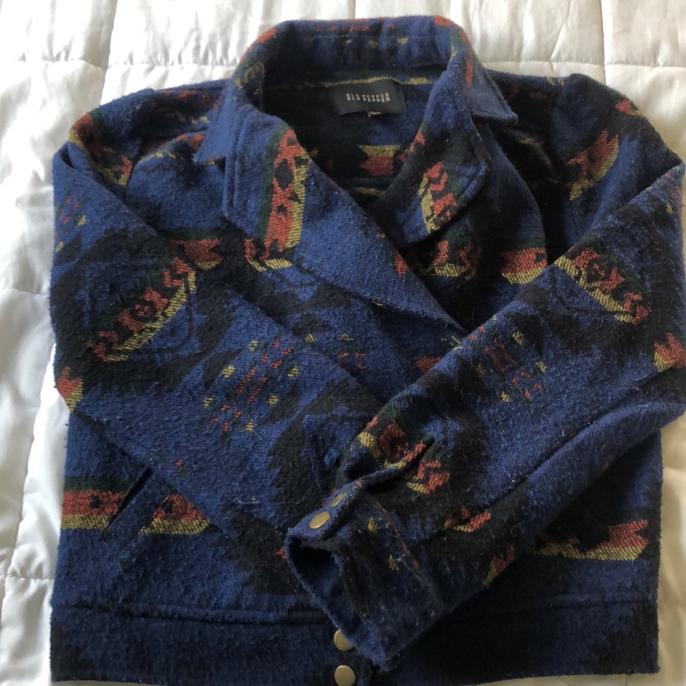 Blue Pepper Aztec Print Jacket